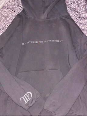 Taylor Swift Gray 'The Tortured Poets Department' Pullover Hoodie